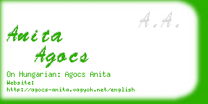 anita agocs business card